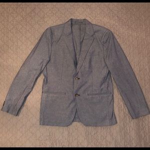 Gray Blue Two Button Men Sports Blazer Suit Jacket